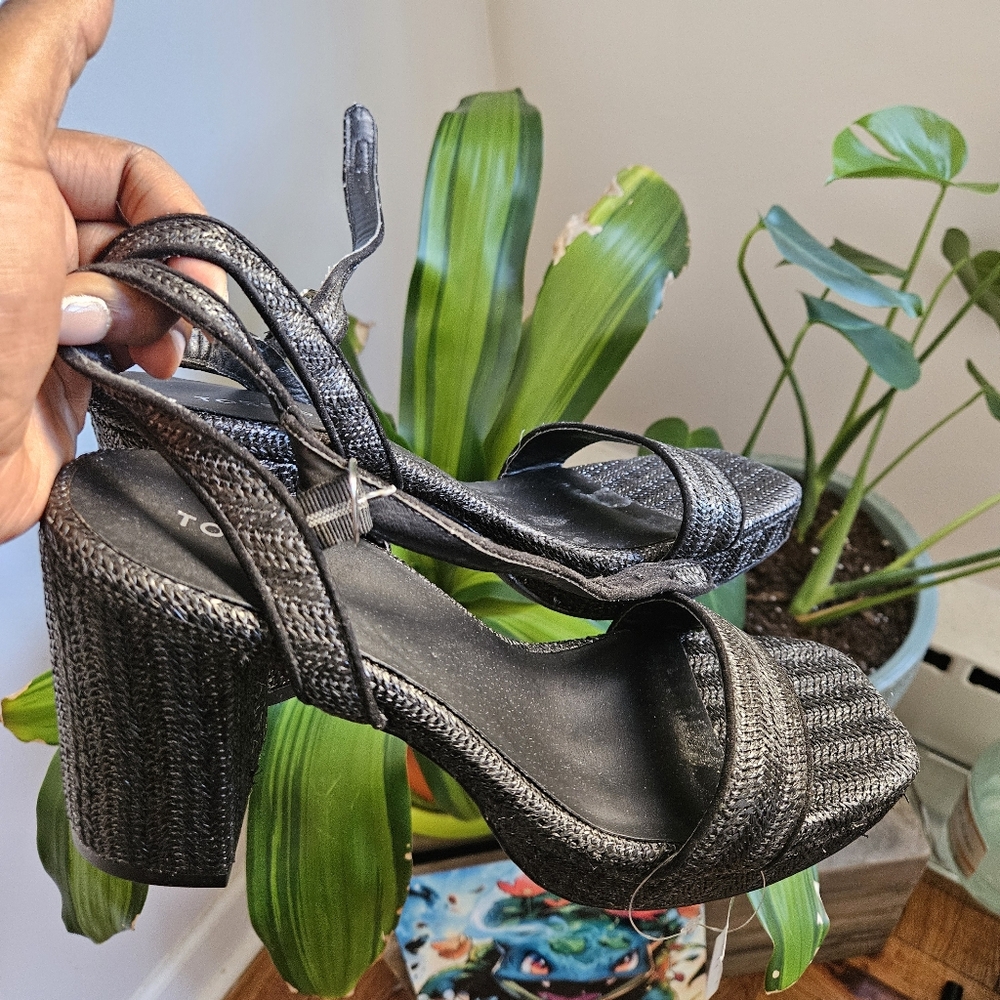 Elegant Black Strappy Heels - Torrid 12WW
